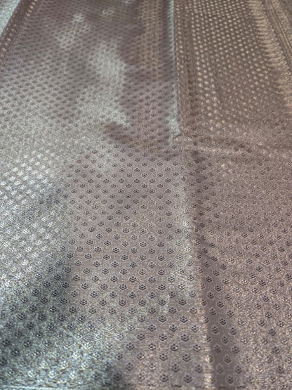 Premium  Pure Tissue Brocade Saree in Bridal Grey with Zari Work & Matching Pallu | Soft Silk Saree  USA