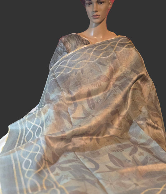  crochet border semi tusser saree 2