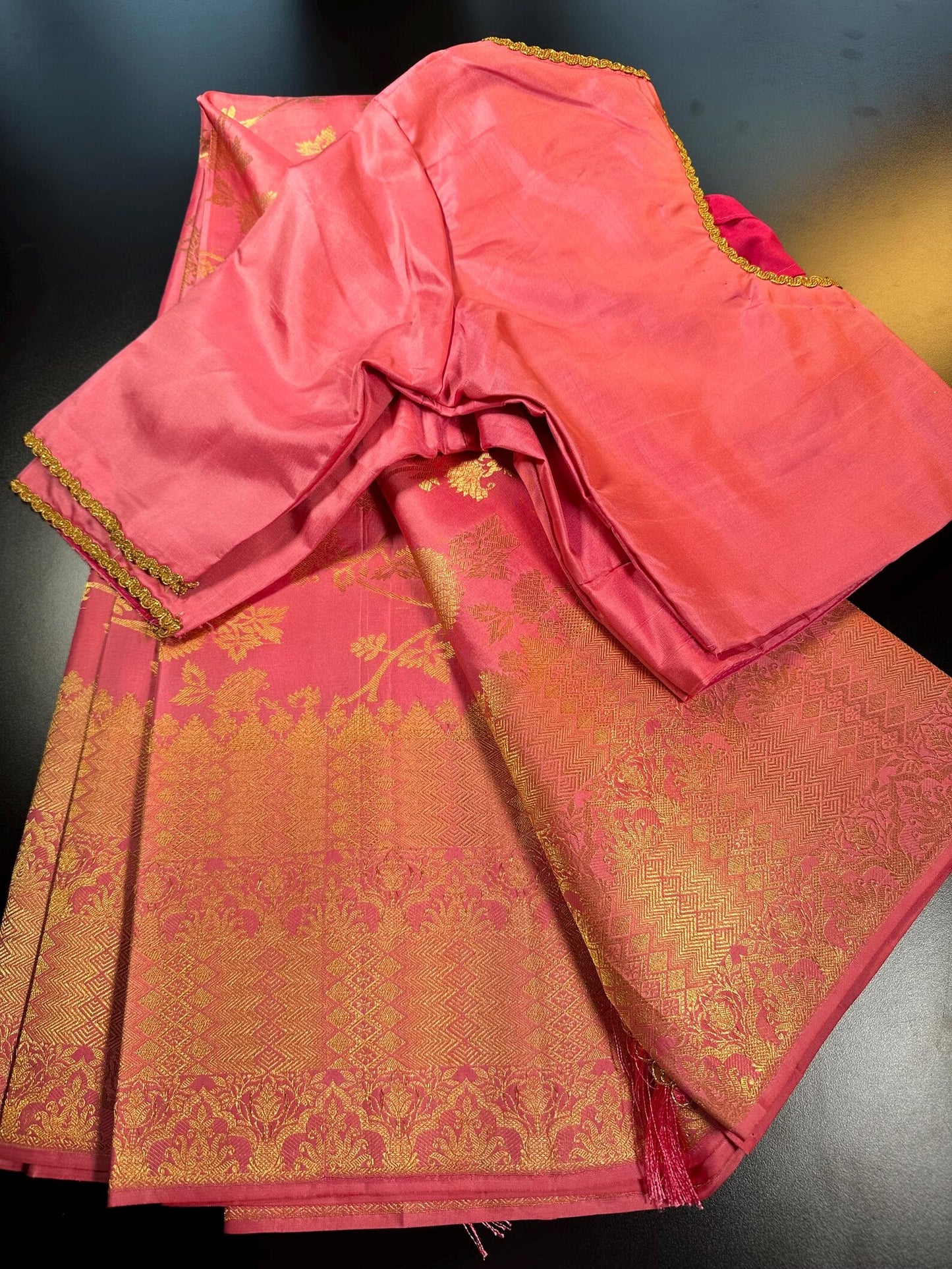 Handloom Pure Kanjivaram Pure Silk Saree | Silk Mark Certified Kanchi Pattu Saree, Stitched Blouse, Partywear, Wedding Saree, Shipping from USA