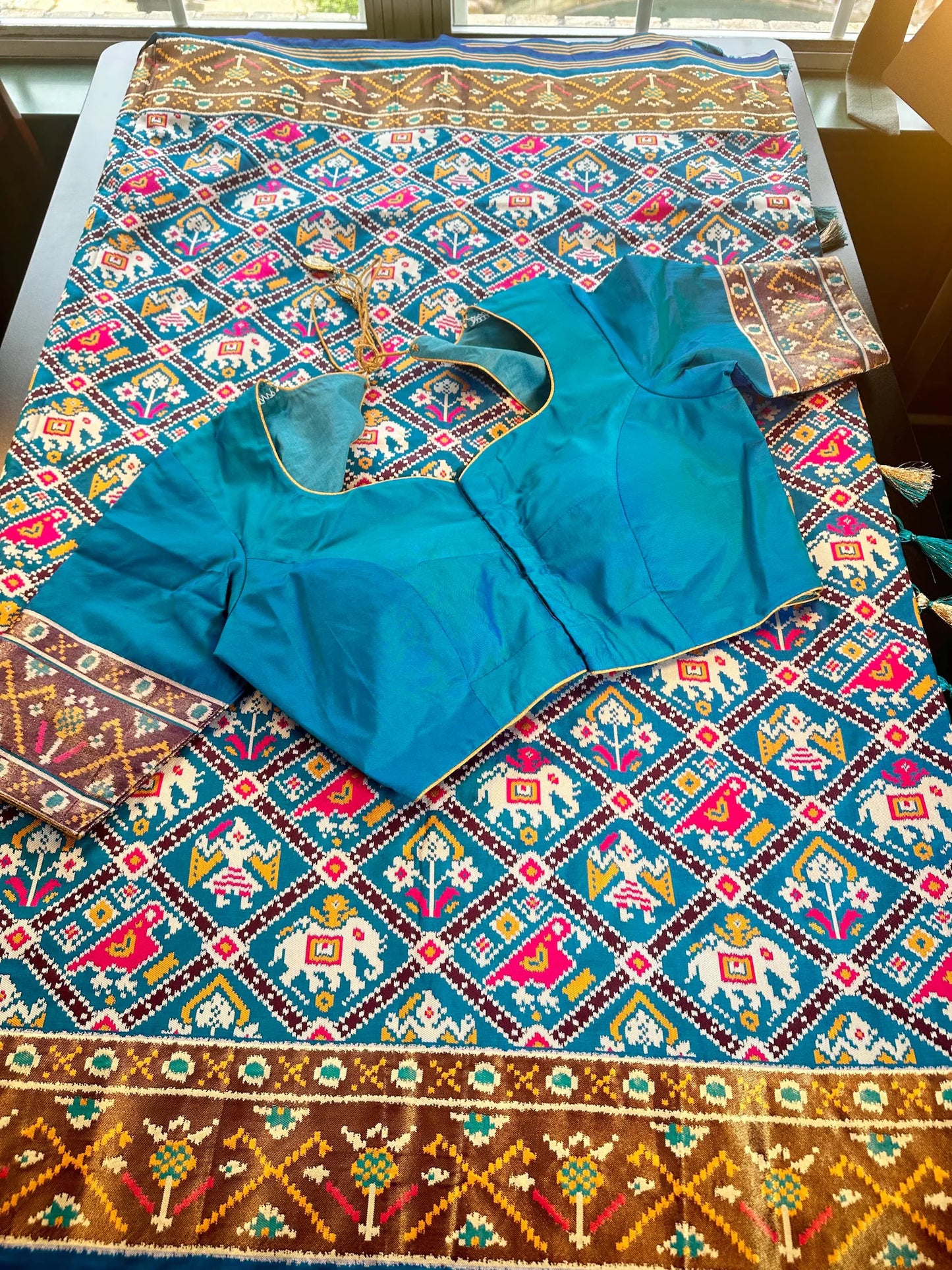 Patan Patola Soft Silk Weaving Saree  | Authentic Handloom Indian Wedding Festive Wear with Stitched Blouse | Party Wear | Stitched Blouse