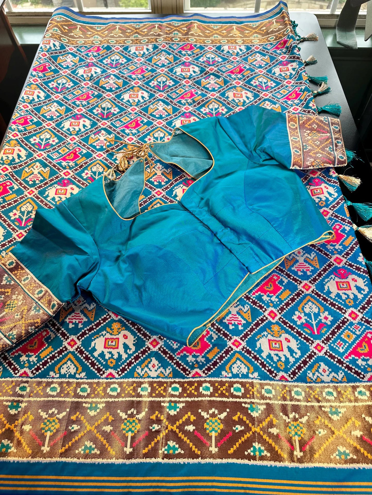 Patan Patola Soft Silk Weaving Saree  | Authentic Handloom Indian Wedding Festive Wear with Stitched Blouse | Party Wear | Stitched Blouse