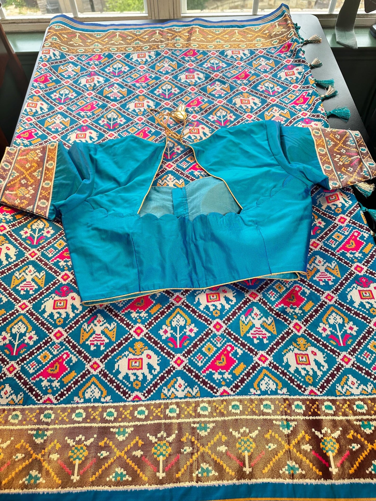 Patan Patola Soft Silk Weaving Saree  | Authentic Handloom Indian Wedding Festive Wear with Stitched Blouse | Party Wear | Stitched Blouse