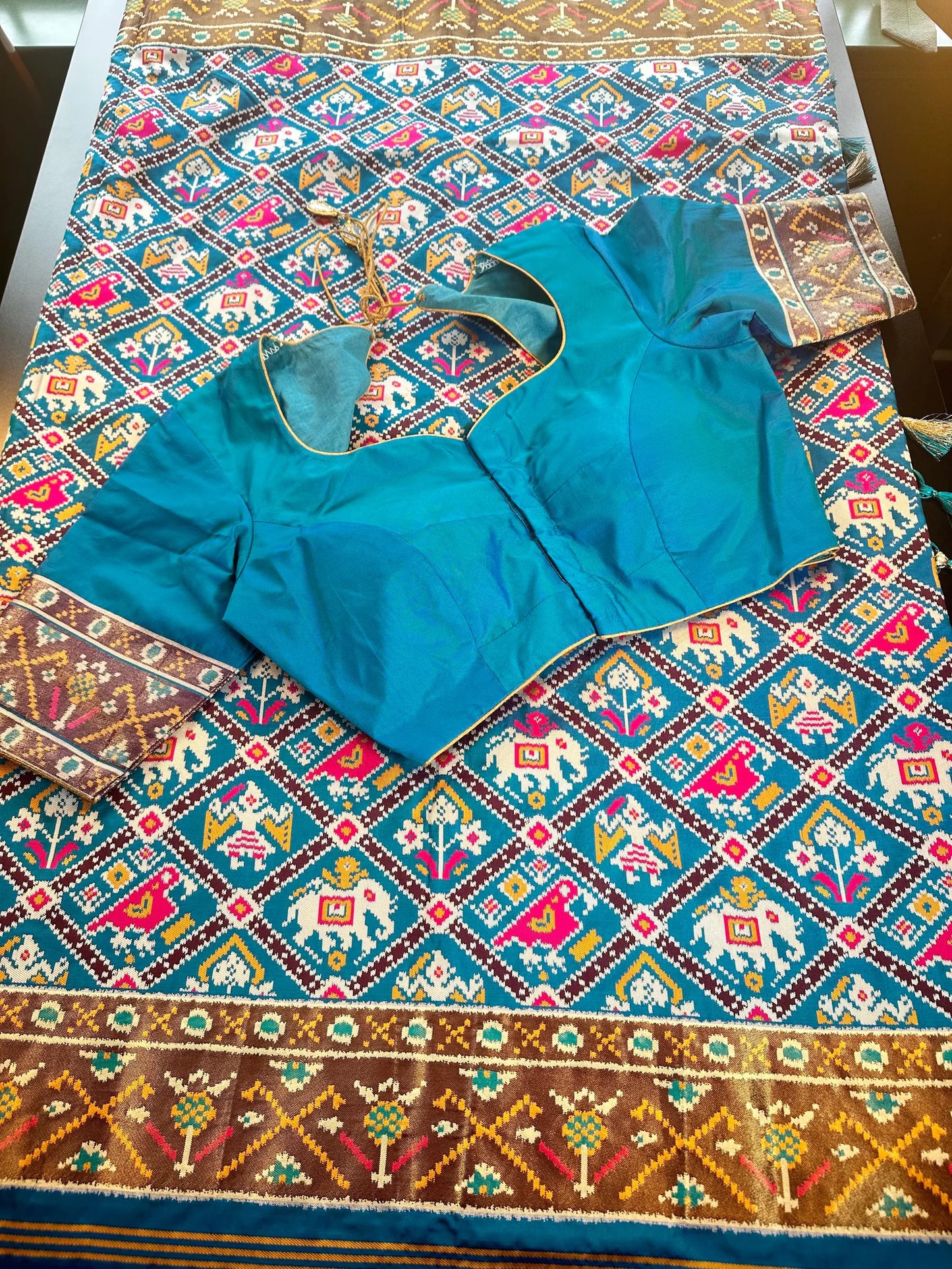 Patan Patola Soft Silk Weaving Saree  | Authentic Handloom Indian Wedding Festive Wear with Stitched Blouse | Party Wear | Stitched Blouse