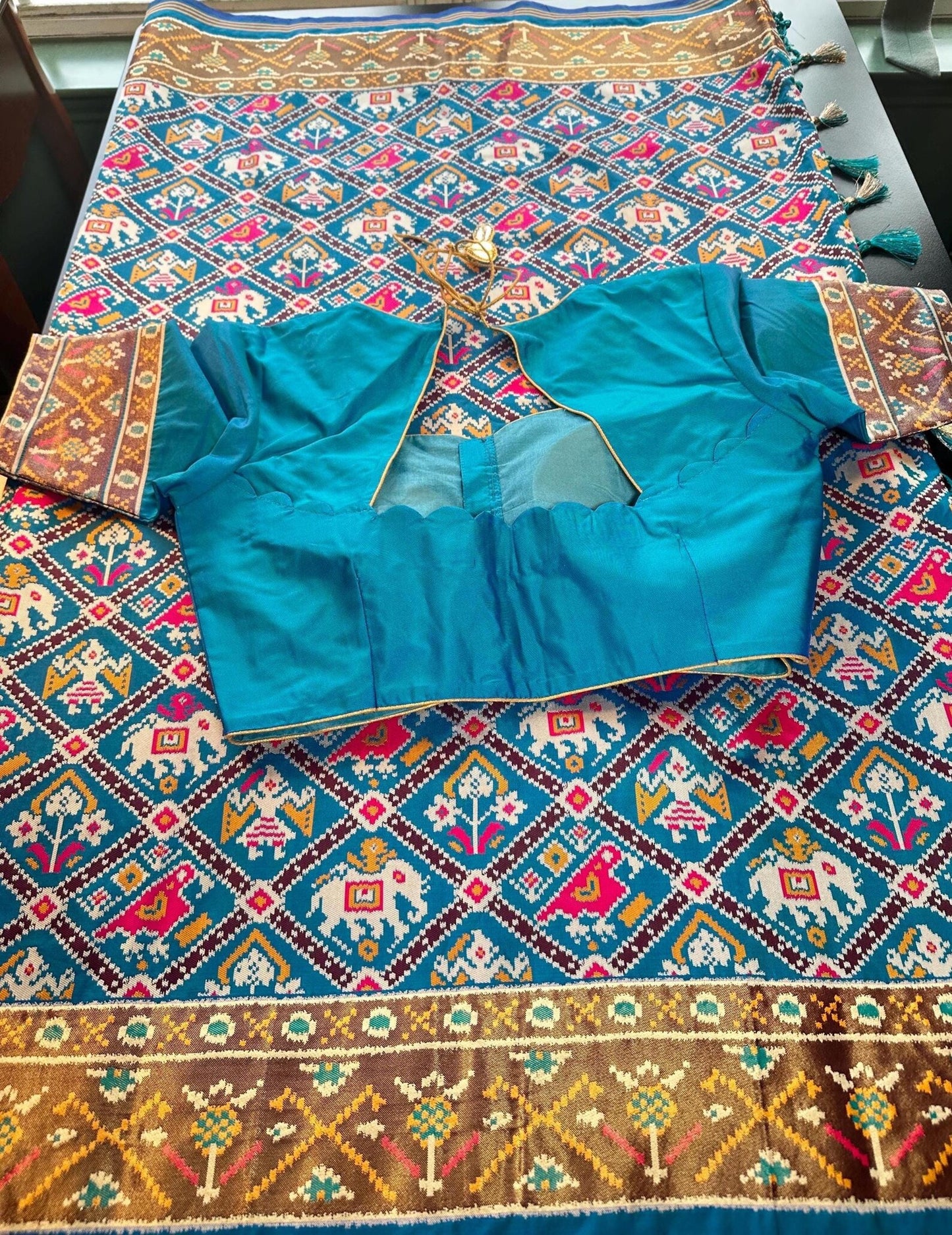 Patan Patola Soft Silk Weaving Saree  | Authentic Handloom Indian Wedding Festive Wear with Stitched Blouse | Party Wear | Stitched Blouse