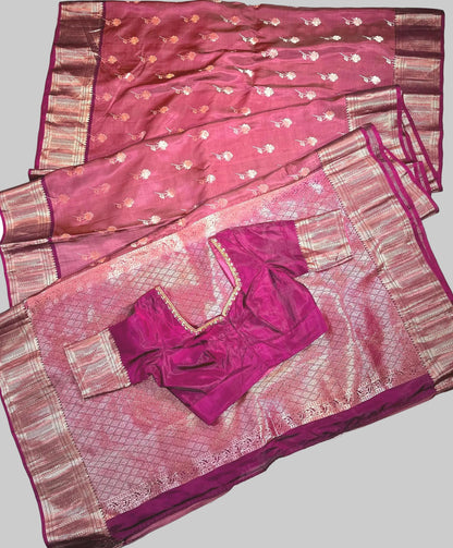 Handloom Pure Kanjivaram Silk Saree with stitched blouse