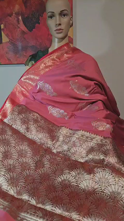 Buy Banaras Soft Silk Saree Katan Silk Saree Online USA –  Wedding, Party Wear, Engagements, Festive Events Saree Pink