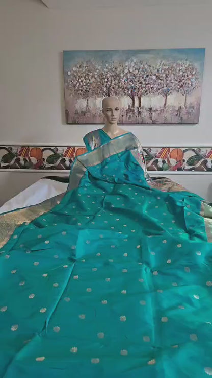 Ranisilks High Quality Paithani Silk Saree with Gold Zari Weaving & Tassel Pallu – Buy from USA