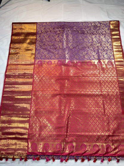 Elegant Blue Premium Kanjivaram Semi Silk Saree | Wedding Guest, Festive & Traditional Indian Wear