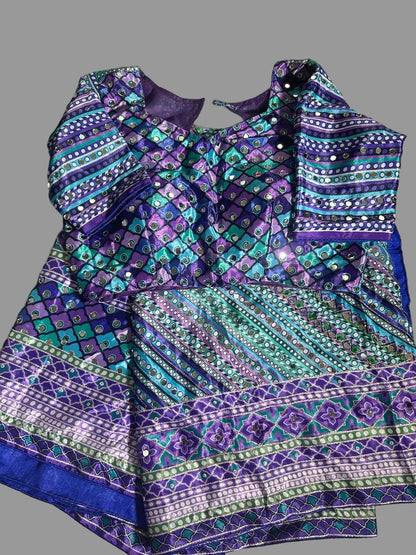 Mirror Work Chinon Silk  Saree | Ready to Wear Saree | Ships from USA|  weddings, parties &amp; festive occasions Saree