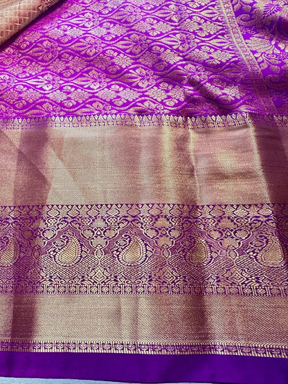 Premium  Kanjeevaram  Semi Silk Golden Color
